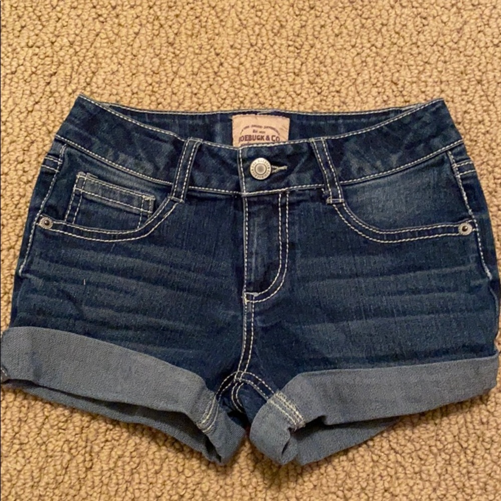 blue jean shorts